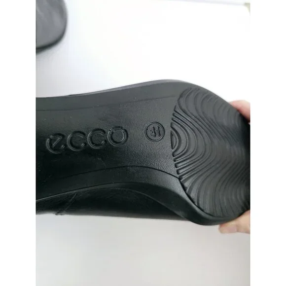 Ecco Touch 75 Double Buckle Ankle Boots Black Leather Booties Shoes 41 10 10.5 - Picture 6 of 10